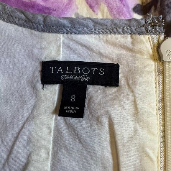 Talbots Purple Floral Sleeveless Sheath Dress Size 8 EUC - Picture 4 of 6